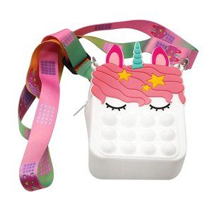 Kid's Pop-It Bubble Unicorn And Fruits Fidget Crossbody Handbag (White)